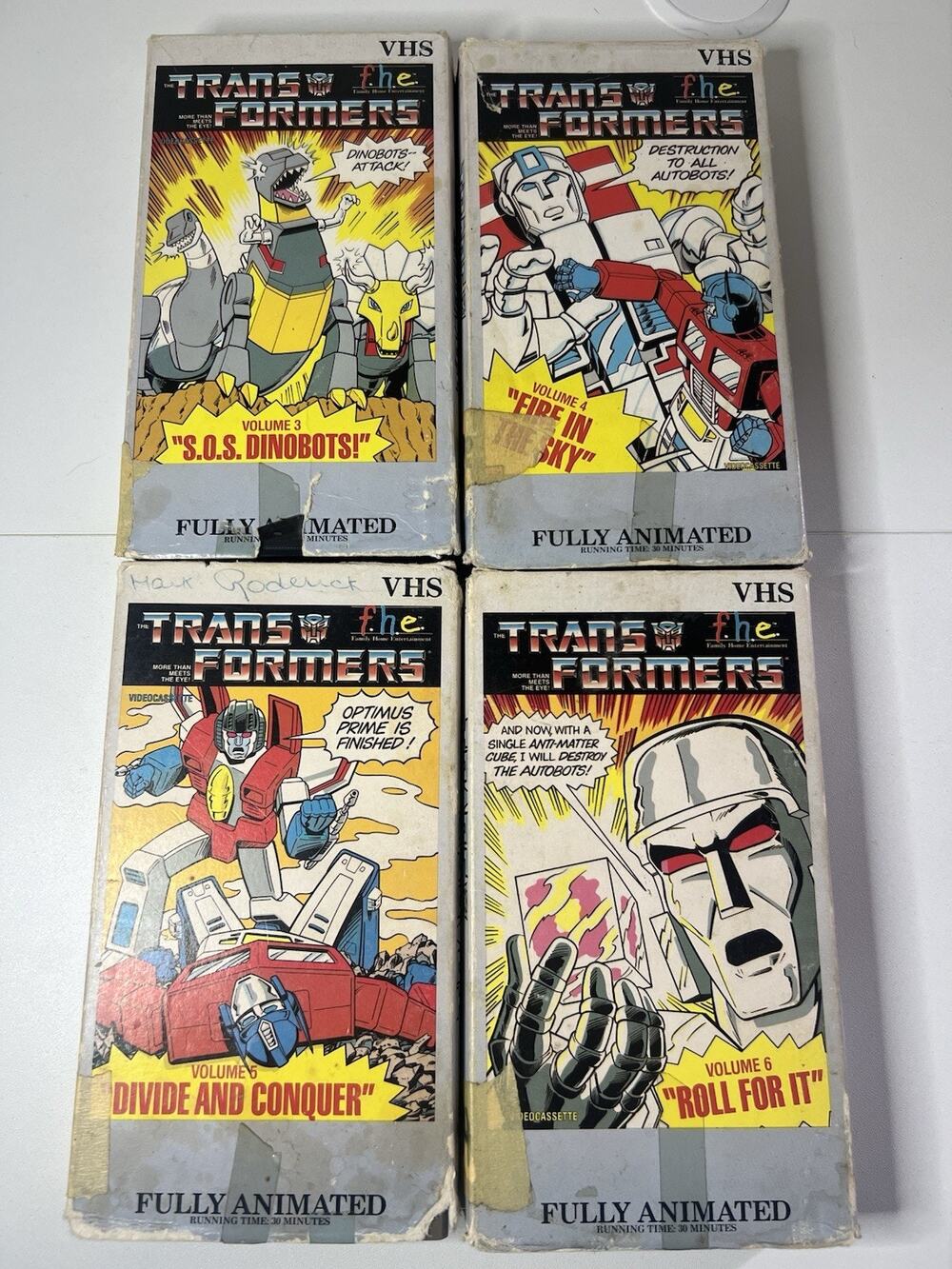 Vintage Lot Of 4 VHS Transformers 1985 Volume 3 4 5 6